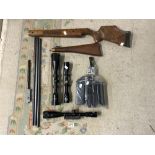 THREE AIR RIFLE SCOPES - 8X56 SHMIDT & BENDER HUNGARIA, SIMONS 18X40, ORIGINAL WIDE ANGLE 4X40,