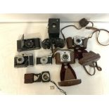 SIX ZEISS ICON VINTAGE CAMERAS, ANOTHER CAMERA AND OTHER ITEMS.