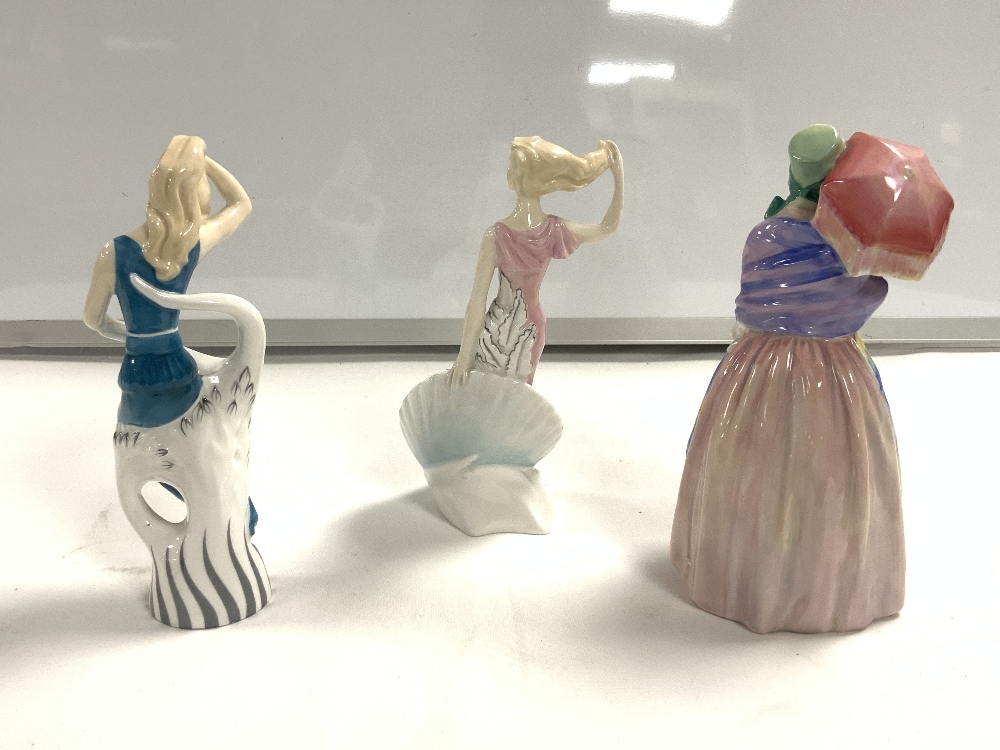 THREE ROYAL DOULTON FIGURES MISS DEMURE(HN1402) A/F SEA SPRITE (HN2191) AND WOOD NYMPH (HN2192) - Image 3 of 4