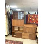 TWO MID CENTURY TEAK LADDERAX TYPE WALL UNITS, ONE BY AVALON, 162 CMS.