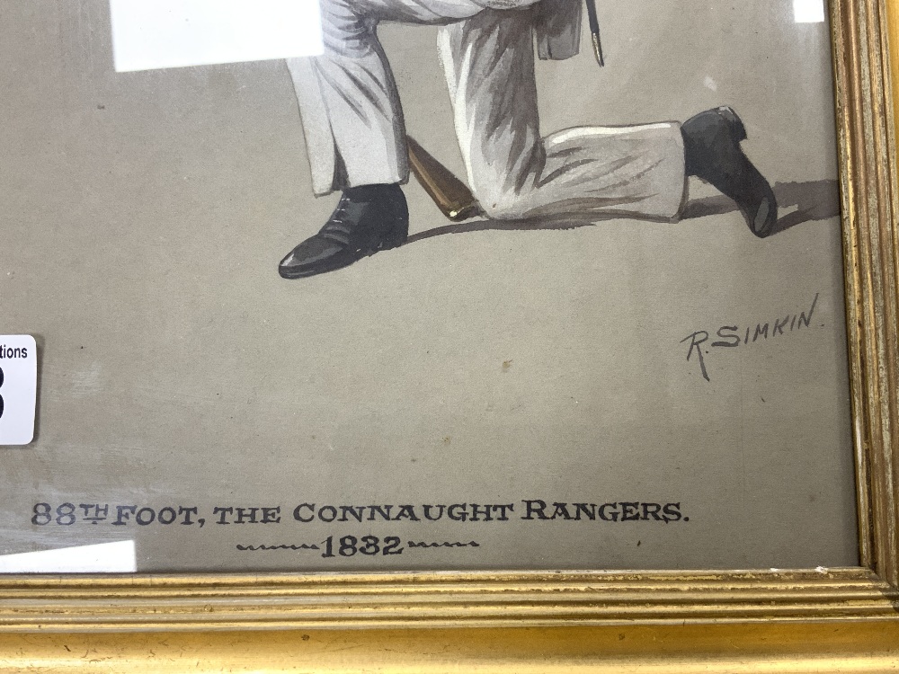 RICHARD SIMKIN [1850 - 1926 ] WATERCOLOUR DRAWING - STUDY OF A SOLDIER 88TH FOOT, THE CONNAUGHT - Image 2 of 3