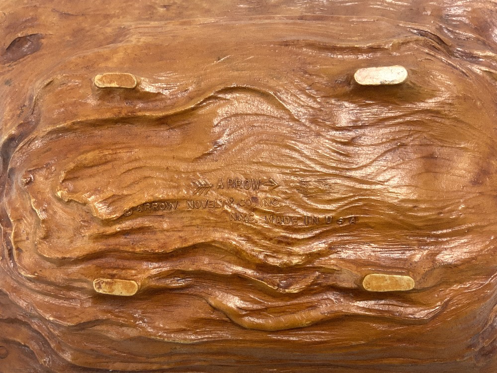 LARGE CERAMIC CENTRE PIECE BOWL DECORATED AS A LEAF WITH A NIAGARA FALLS BOWL LARGEST 44CM DIAMETER - Image 6 of 6