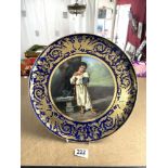 SEVRES COLLECTORS WALL PLATE OF A CHILD IN A ROBE 36CM DIAMETER