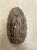 TERRACOTA ANTIQUE VIRGIN OF GUADALUPE FROM MEXICO;54CM