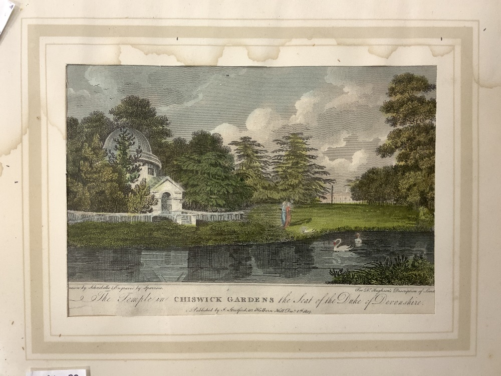 TWO COLOURED ENGRAVINGS - VIEWS OF CHISWICK, 16X14. - Image 3 of 4