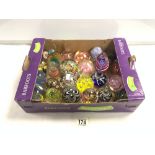 A COLLECTION OF 24 GLASS PAPERWEIGHTS OF VARIOUS DESIGNS.