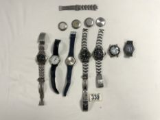 SEVEN GENTS WRIST WATCHES - VARIOUS, A/F.