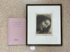 LUDWIG MOND ETCHING/BOOKLET 'HEAD OF A VIRGIN' WITH NATIONAL GALLERY BOOKLETS