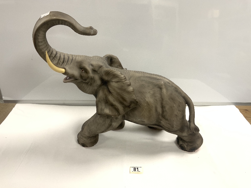 LARGE CERAMIC MODEL OF AN ELEPHANT 65 X 46CM