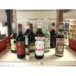 TEN BOTTLES OF WINES AND SPIRITS - FUNDADOR BRANDY, NEW HALL BARONS RED 2011 FINE MEDIUM DRY RED