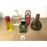 FIVE FACTICES/DUMMY PERFUME BOTTLES PACO RABANNE, YVES SAINT LAURENT AND MORE LARGEST 23CM