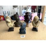 QUANTITY OF BUSTS INCLUDES RELIGIOUS AND ICONIC FIGURES LARGEST 21CM