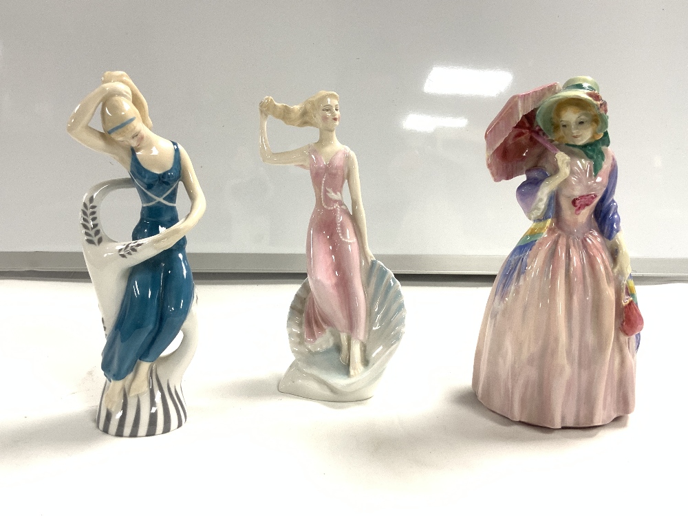 THREE ROYAL DOULTON FIGURES MISS DEMURE(HN1402) A/F SEA SPRITE (HN2191) AND WOOD NYMPH (HN2192) - Image 2 of 4