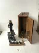 A VICTORIAN MICROSCOPE - STANDARD MODEL NUMBER 1, BY R & J BECK LTD LONDON, NUMBER 61, IN MAHOGANY