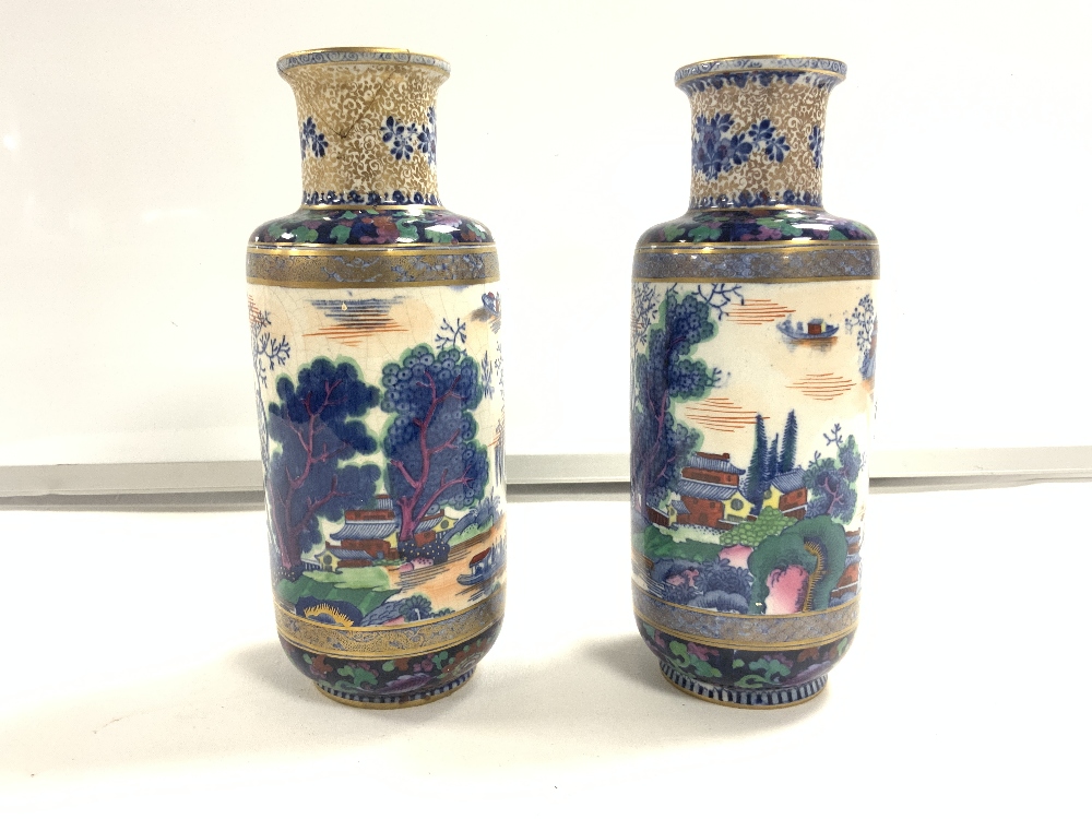 PAIR OF BOOTHS SILICON CHINA VASES A/F 23CM - Image 2 of 5