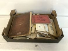 BOX OF EARLY EPHEMERA INCLUDES LETTERS, PHOTOGRAPHS AND MORE