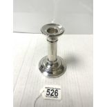 HALLMARKED SILVER CIRCULAR CANDLESTICK, BIRMINGHAM 1997, MAKER L J MILLINGTON, 11.5 CMS.