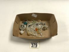 QUANTITY OF WHITE METAL CHAINS, AND PENDANTS VARIOUS.