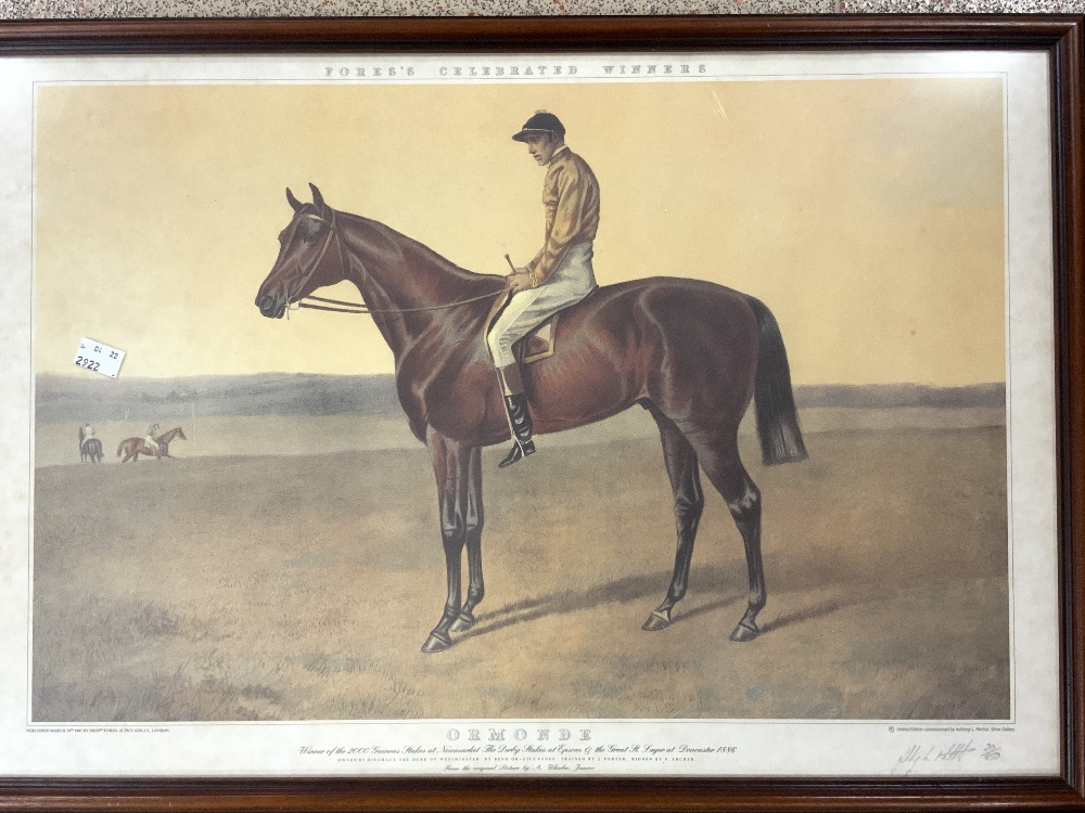 TWO LIMITED EDITION SIGNED PRINTS JOCKEYS AND HORSES 20/850 AND 27/850 BOTH FRAMED AND GLAZED 67 X - Image 2 of 10