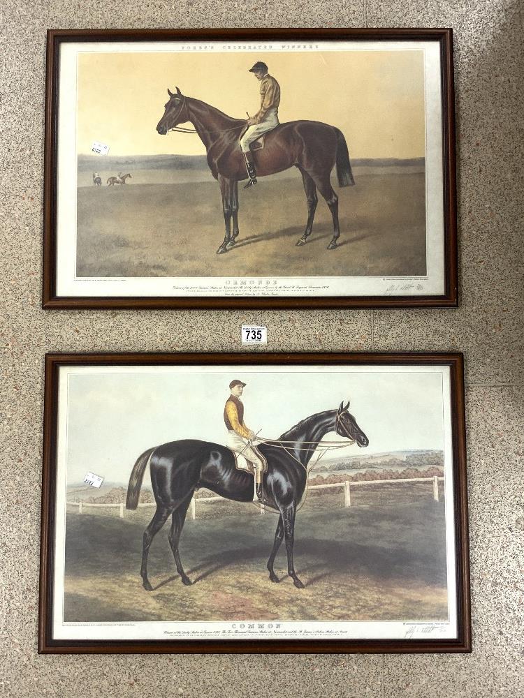 TWO LIMITED EDITION SIGNED PRINTS JOCKEYS AND HORSES 20/850 AND 27/850 BOTH FRAMED AND GLAZED 67 X