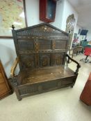 LARGE EARLY 18TH CENTURY MONKS BENCH 138CM