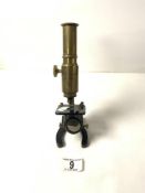 ANTIQUE BRASS AND IRON STUDENTS MICROSCOPE, BY GALL LEMBKE - NEW YORK.