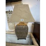 CERAMIC AND WIREWORK TABLE LAMP WITH SUEDE SHADE 80CM