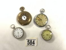 TWO HALLMARKED SILVER POCKET WATCHES WITH BENTINA AND LEONIDAS POCKET WATCHES