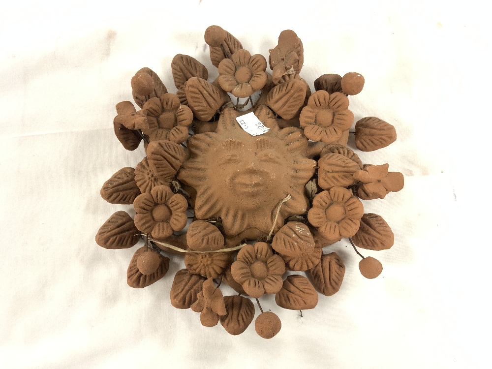 A TERRACOTTA MEXICAN WALL ART PLAQUE, 23 CMS. - Image 2 of 4