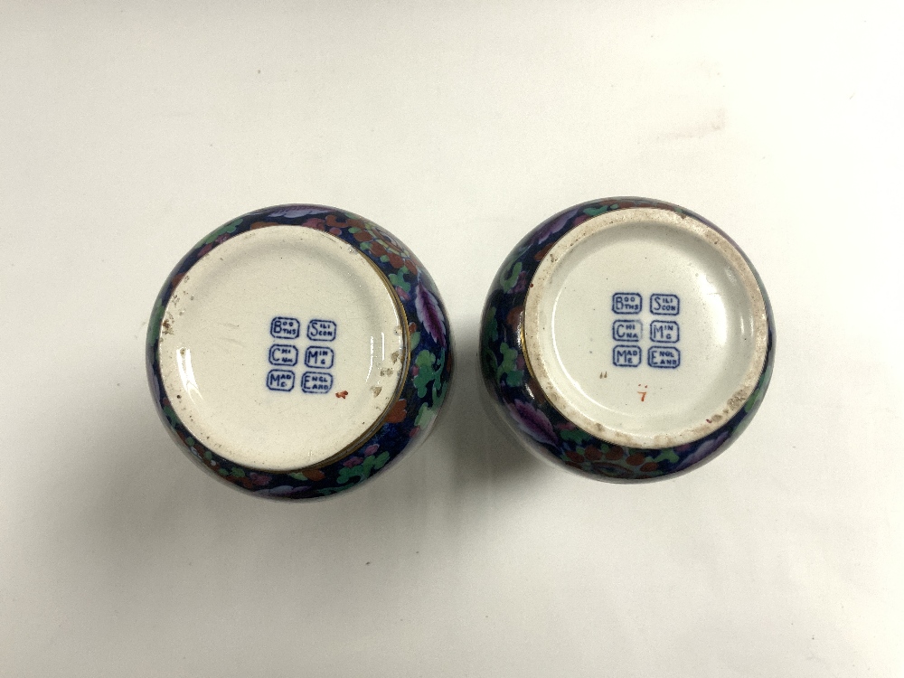 PAIR OF BOOTHS SILICON CHINA VASES A/F 23CM - Image 5 of 5