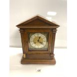 TING TANG STRIKING GERMAN MANTLE CLOCK WITH PENDULUM NO KEY 39CM