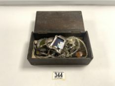 A MINIATURE HALLMARKED SILVER PHOTO FRAME, A DANISH CANDLE HOLDER, A SILVER 925 NECKLACE, AND