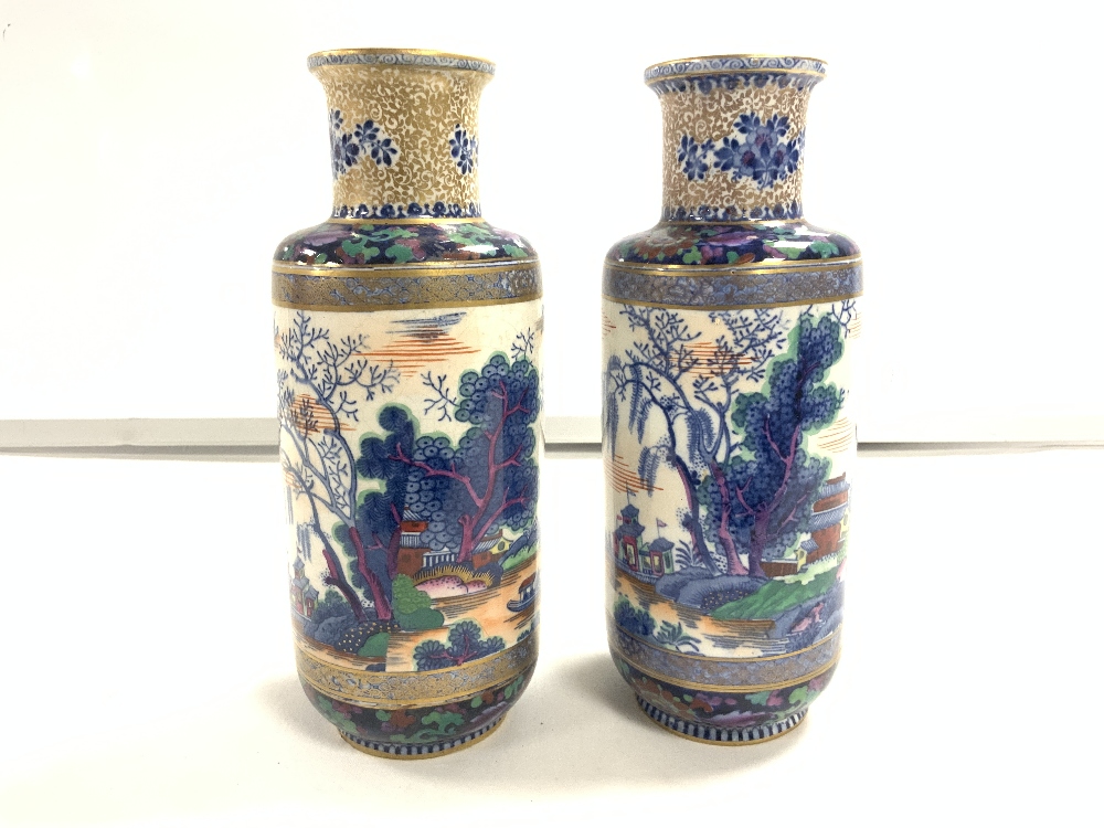 PAIR OF BOOTHS SILICON CHINA VASES A/F 23CM - Image 3 of 5