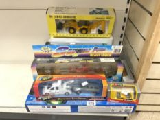 A CHAD VALLEY ROAD CONVOY IN BOX, TWO MODEL TRAINS, FLYING SCOTSMAN AND DUCHESS. AND OTHER TOYS.