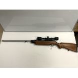 WEIRAUCH HW 35 AIR RIFLE, 5.5 CAL, WITH A TASCO SCOPE.