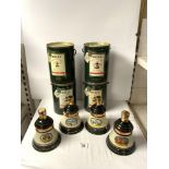 BELL"S CHRISTMAS 1988,1989,1990,1991, OLD SCOTCH WHISKY EXTRA SPECIAL BELL DECANTERS [ UNOPENED ].