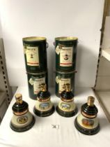 BELL"S CHRISTMAS 1988,1989,1990,1991, OLD SCOTCH WHISKY EXTRA SPECIAL BELL DECANTERS [ UNOPENED ].