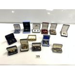 QUANTITY OF CUFFLINKS AND TIE PINS IN BOXES.