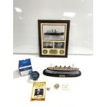 TITANIC CAITHNESS GLASS COMEMERATIVE PAPERWEIGHT IN BOX, AND TITANIC 100th ANNIVERSARY PHOTOGRAPHS