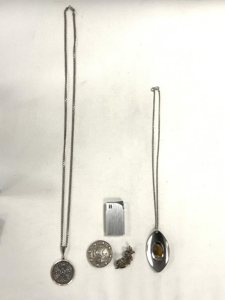 MIXED METAL ITEMS INCLUDES STERLING SILVER, MEXICAN SILVER AND STAINLESS STEEL PENDANT BY RALPH - Image 2 of 7