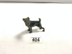 SMALL COLD PAINTED BRONZE TERRIER DOG 7.5CM