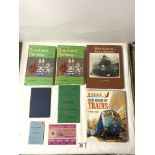 TWO BOOKS, THE HISTORY OF SOUTHERN RAILWAY, STEAM TRAIN AT BRIGHTON, TICKET AND BOOKLETS.