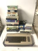 1980s COMMODORE 64 COMPUTER, AND POWER PACK, A 1530 DATASSETTE UNIT, MODEL C2N IN BOX, AMIGA DISK