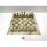 ONYX CHESS SET AND BOARD.