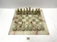 ONYX CHESS SET AND BOARD.
