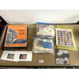 STANLEY GIBBONS CATOLOGUE, 2 BAGS LOOSE STAMPS, HISTORY OF WORLD WAR II COVERS AND MORE, TWO