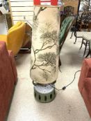 1960s WEST GERMAN POTTERY FLOOR STANDING LAMP, 122 CMS. INCLUDING SHADE.