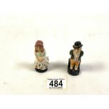 TWO EARLY 20TH CENTURY CERAMIC SALT'N'PEPPERS BY ARTONE ENGLAND 7.5CM