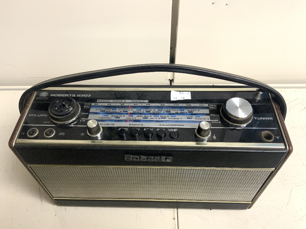 ROBERTS PORTABLE RADIO, AND 1960s FERGUSON RADIO. - Image 7 of 9
