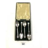 SET OF FOUR EDWARDIAN HALLMARKED SILVER GRAPEFRUIT SPOONS, SHEFFIELD 1906, MAKER HENRY WIGFUL, 16